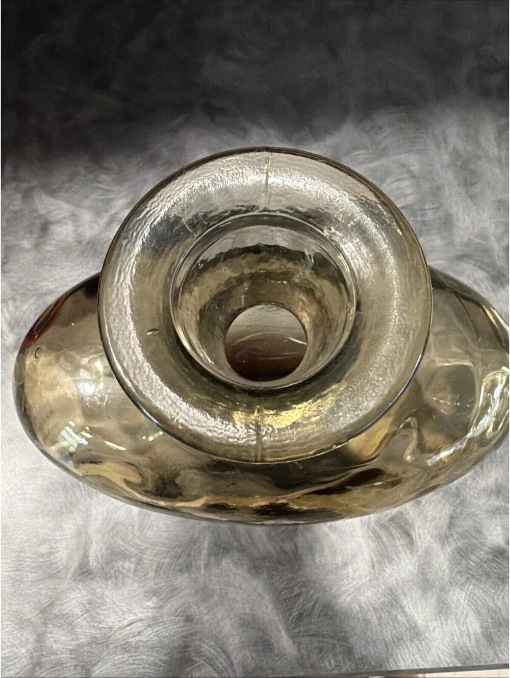 1980s Large Vidros Miguel Recycled Art Glass Decanter, Amber, Spain